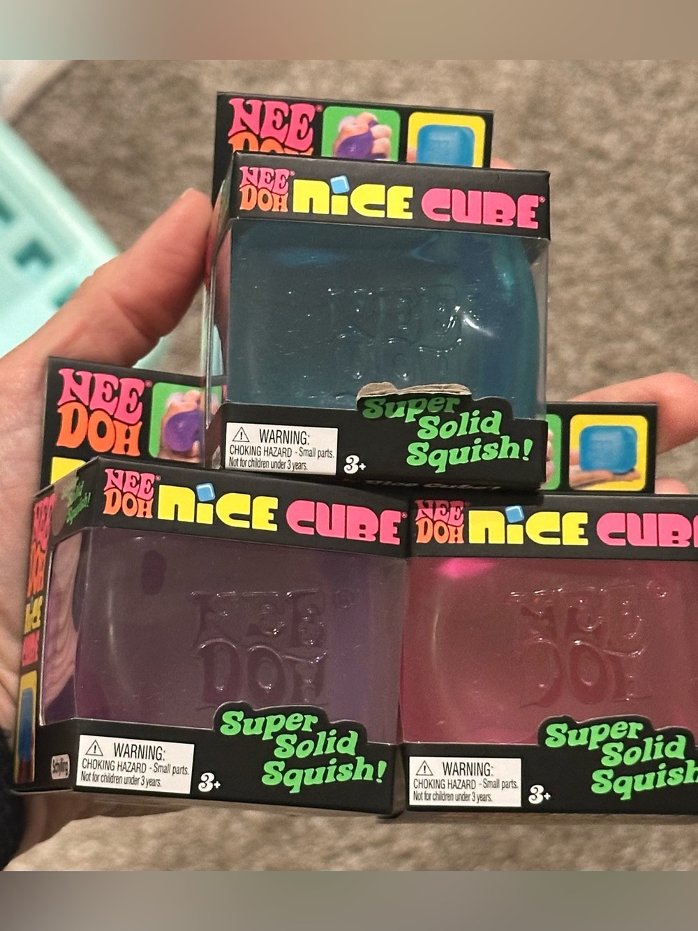 NeeDoh Nice Cube Set - Blue, Purple, Pink 🩷